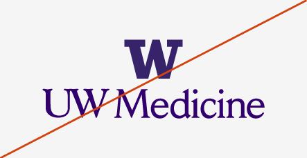 Image showing misuse of the abbreviated UW Medicine logo by adding the block W