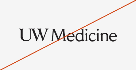 Image showing misuse of the abbreviated UW Medicine logo by using the older version of the logo