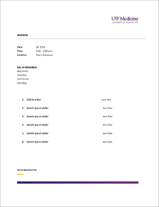 Image of Microsoft Word Agenda template page 2