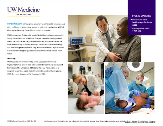 Image of the UW Physicians Entity Fact Sheet