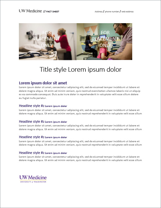 Image of Microsoft Word Fact Sheet template page 1