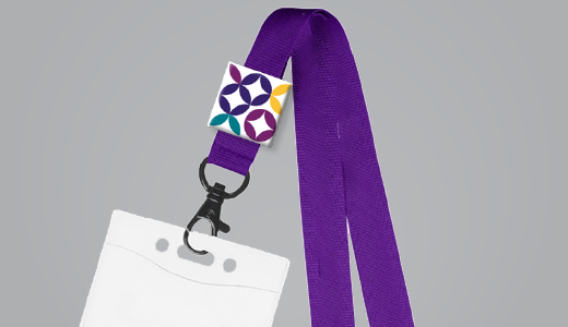 Example of using graphic alone on a lanyard pin.