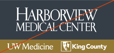 Image showing the misuse of the Harborview Medical Center lock-up logo by using an older version of the logo