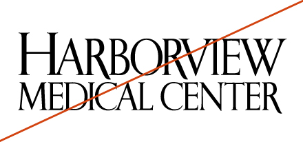 Image showing the misuse of the Harborview Medical Center lock-up logo by only using the Harborview Medical Center text