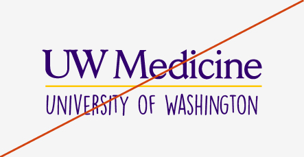 Image showing altered font on the UW Medicine primary logo