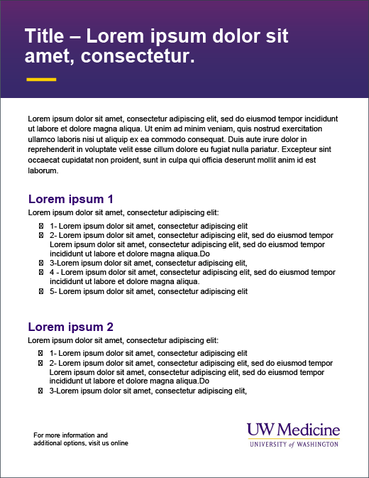 Image of Microsoft Word template for an informational sign