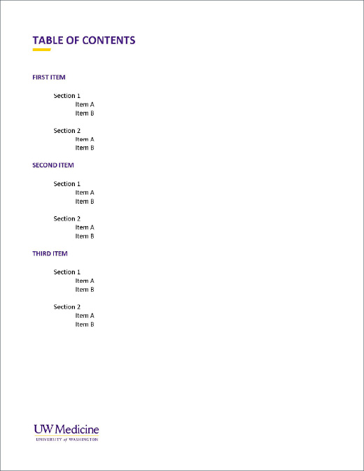 Image of Microsoft Word Report template page 2