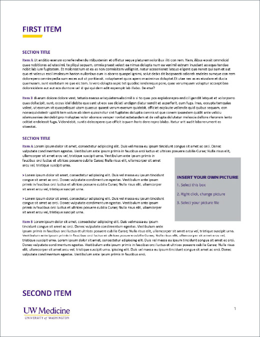 Image of Microsoft Word Report template page 3