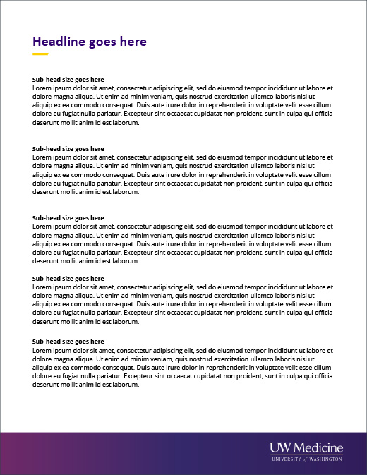 Image of Microsoft Word UW Medicine-branded template