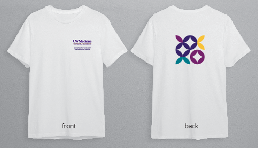 Example of using graphics with logo elements on a T-shirt.