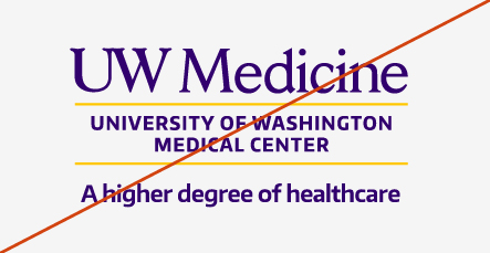 Misuse image showing the UW Medicine tagline logo with the UWMC logo