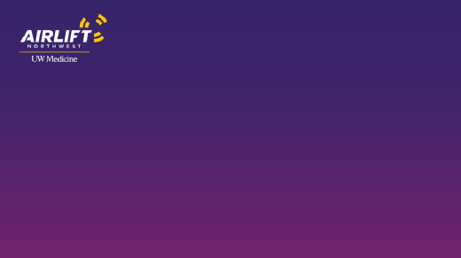 Purple gradient zoom background with white and yellow Airlift Northwest logo