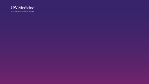 Purple gradient zoom background with white and yellow UW Medicine logo