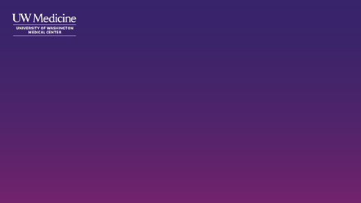 Purple gradient zoom background with white and yellow UW Medical Center logo