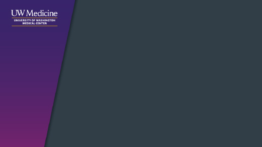 Purple and grey zoom background with white and yellow UW Medical Center logo
