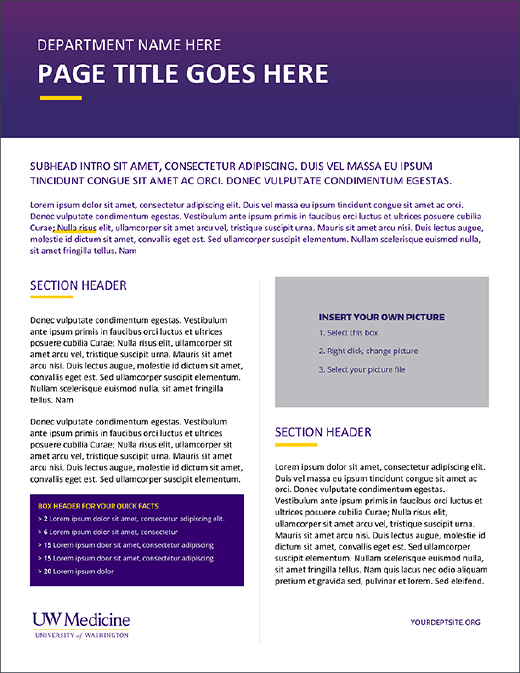 Image of Microsoft Word template for a print newsletter, option 3