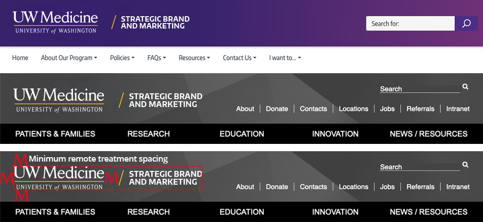 Minimum spacing for remote treatment with a gold slash for desktop