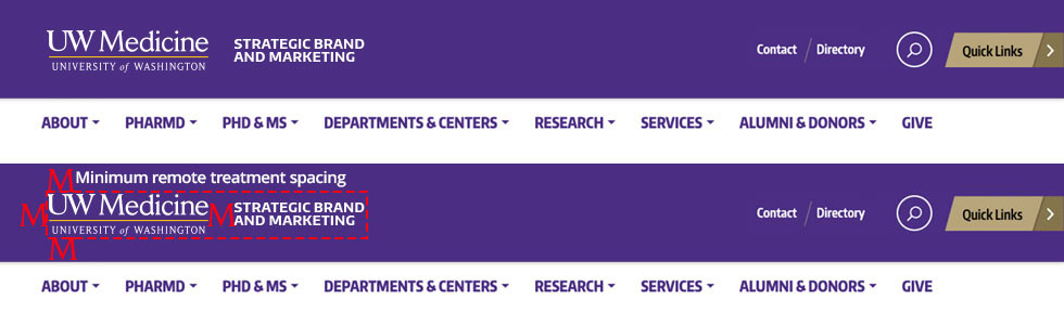 Minimum spacing for remote treatment without a gold slash for desktop